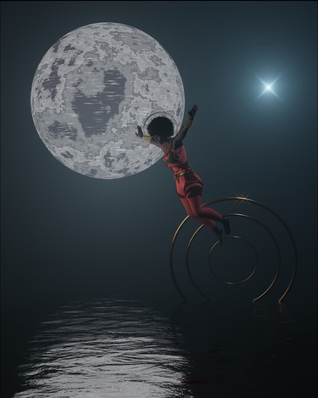 Leap of Faith, cinematic 3D artwork by BrakoVerse Media Ghana, African digital art