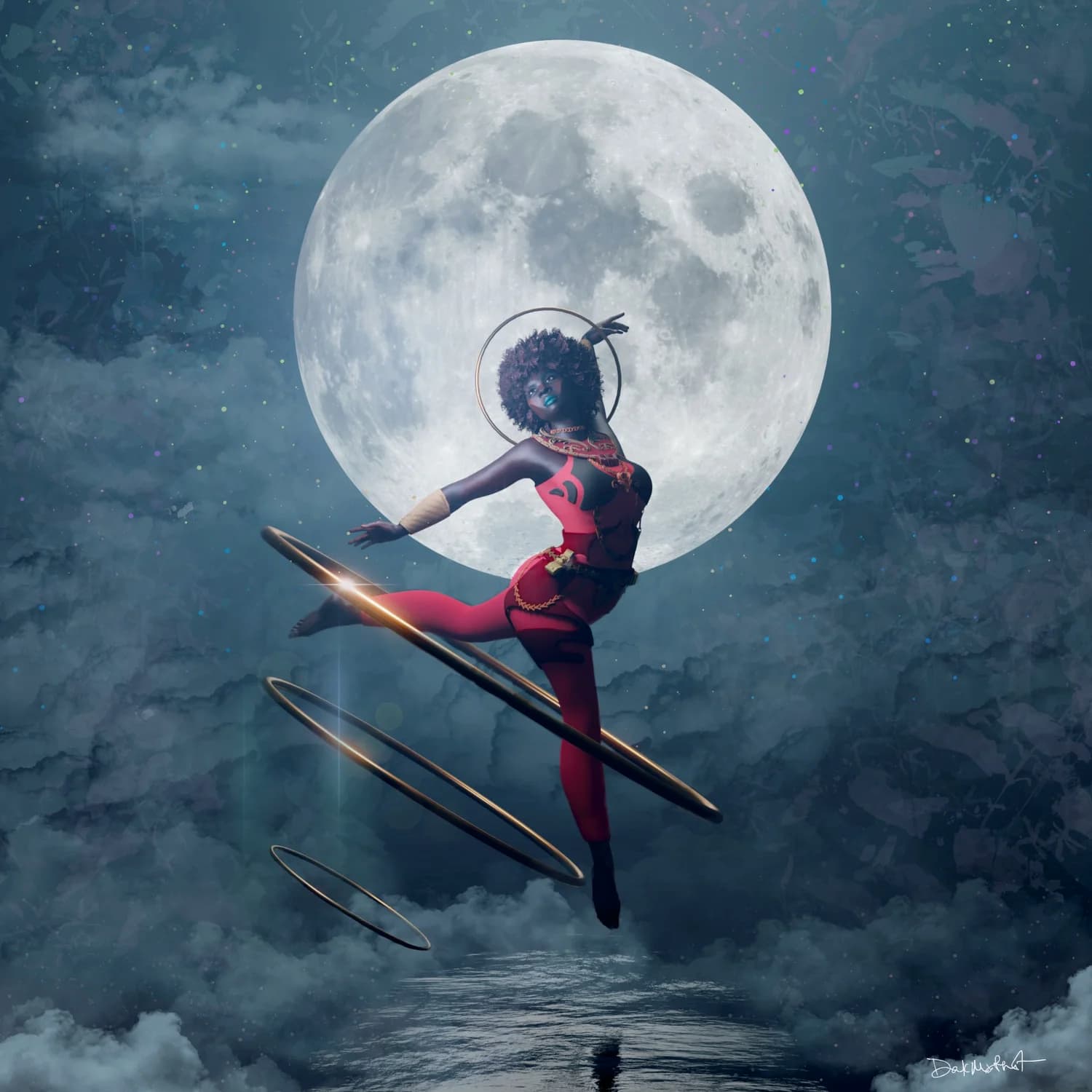 Moonlight Senorita, 3D digital art portrait by Kwame Brako, BrakoVerse Media Ghana